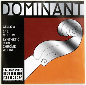 ☆ドミナント(トマスティーク社) チェロ弦 1A ミディアム(142) シンセティックコア/クロム巻 【送料無料】 【追跡メール便OK】