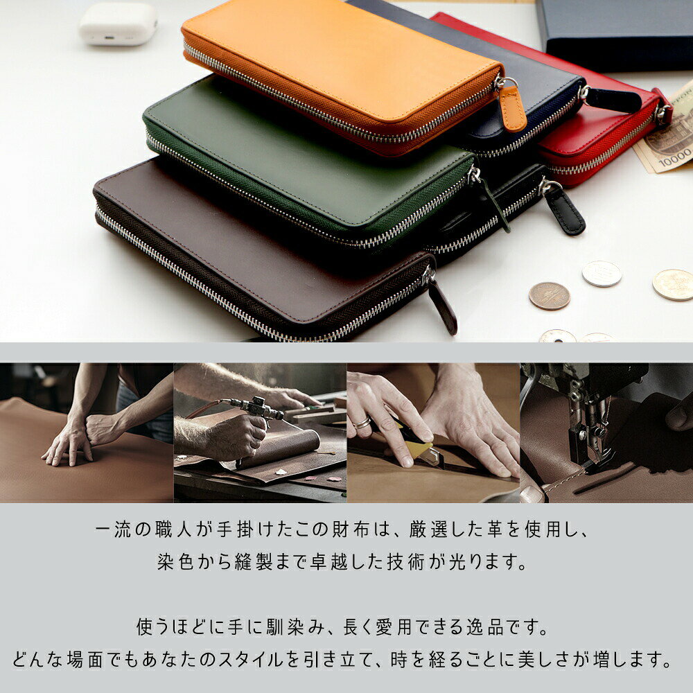 財布 メンズ 高級レザー YKKファスナー 長財布 本革 薄い 高級感 レディース ウォレット 牛革 小銭入れ レザー サイフ ハンドメイド シンプル スキミング防止機能 無地 大容量 紳士用 男女兼用 父の日 ギフト 箱付き naked-platinum-10010273 Naked Platinum サンプル画像3