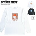 【割引クーポン配布中】 DOUBLE STEAL (ダブルスティール) ロンT SERIOUS DOUBZ L/S T-SHIRT TEE 長袖 Tシャツ カットソー トップス メンズ M-XL ブラック ホワイト 914-14049 【単品購入の場合はネコポス便発送】【RCP】