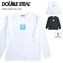 【割引クーポン配布中】 DOUBLE STEAL (ダブルスティール) ロンT TAGGING SQUARE LOGO L/S T-SHIRT TEE 長袖 Tシャツ カットソー トップス メンズ M-XL ブラック ホワイト 916-14098 【単品購入の場合はネコポス便発送】【RCP】