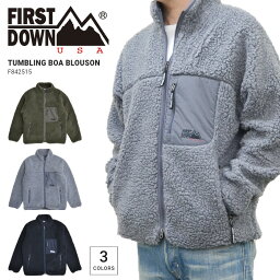 ファーストダウン ボアジャケット メンズ 【割引クーポン配布中】 FIRST DOWN USA (ファーストダウン) ジャケット TUMBLING BOA BLOUSON JACKET タンブリングボアブルゾン アウター ブルゾン メンズ M-XL ブラック グレー オリーブ F842515E 【あす楽対応】【RCP】【バーゲン】