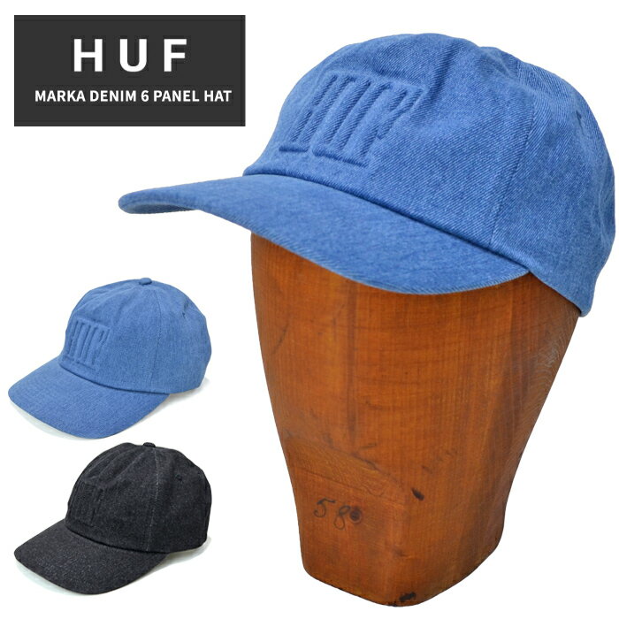 【割引クーポン配布中】 HUF (ハフ) キャップ MARKA DENIM 6-PANEL HAT CAP 帽子 ストラップバックキャップ 6パネルキャップ ブラック ブルー HT00579 【あす楽対応】【RCP】