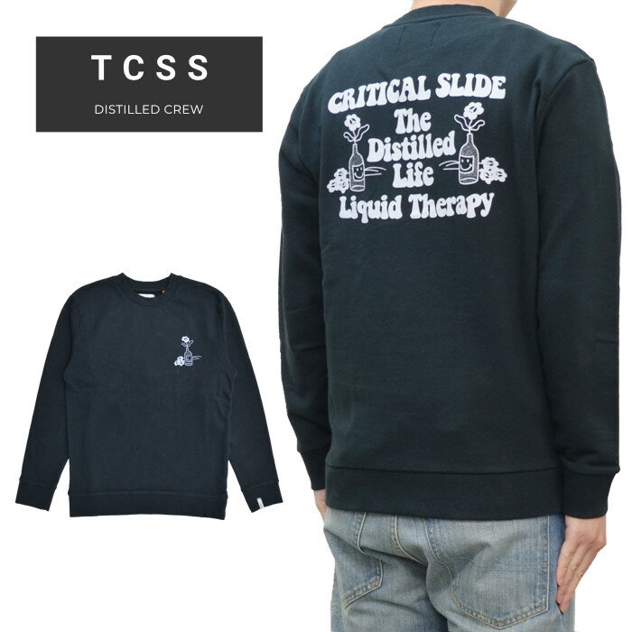【割引クーポン配布中】 TCSS (ティーシーエスエス) スウェット DISTILLED CREW フリース クルーネック トレーナー メンズ M-XXL ブラック FC2166 【RCP】【バーゲン】