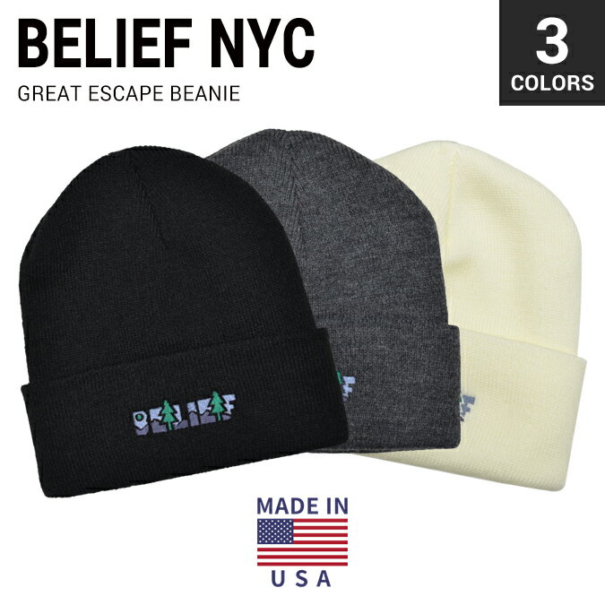 楽天NAKED-STORE【割引クーポン配布中】 BELIEF NYC（ビリーフ） GREAT ESCAPE BEANIE ビーニー ニットキャップ ニット帽 帽子 メンズ レディース ユニセックス ストリート スケート 【単品購入の場合はネコポス便発送】【バーゲン】