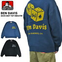 【割引クーポン配布中】 BEN DAVIS (ベンデイビス) セーター DICE KNIT TOP SWEATER クルーネック ニット セーター M-XL ブラック ネイビー I-23380023 【あす楽対応】【RCP】