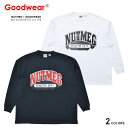  GOODWEAR × NUTMEG (グッドウェア × ナツメグ) ロンT SUPER BIG SILHOUETTE L/S TEE 長袖 Tシャツ トップス カットソー USAコットン メンズ M-XL ブラック ホワイト 2W7-12207 