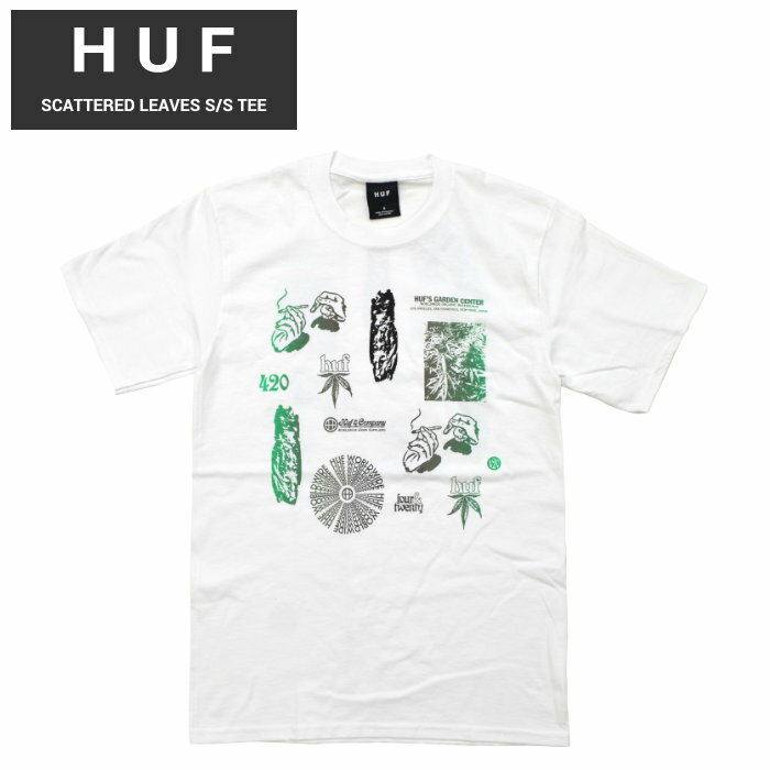 楽天NAKED-STORE【割引クーポン配布中】 HUF （ハフ） Tシャツ SCATTERED LEAVES S/S TEE 半袖 カットソー メンズ S-XL ホワイト TS01358 【単品購入の場合はネコポス便発送】【RCP】【バーゲン】