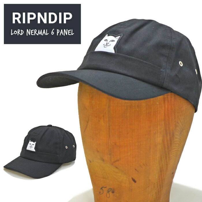  RIPNDIP (リップンディップ) キャップ LORD NERMAL 6-PANEL HAT CAP ストラップバックキャップ 帽子 6パネルキャップ ブラック RND2102 
