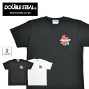 【割引クーポン配布中】 DOUBLE STEAL (ダブルスティール) Tシャツ ROSE PICTURE S/S T-SHIRT TEE カットソー トップス メンズ ブラック ホワイト M-XL 911-14004 【単品購入の場合はネコポス便発送】【RCP】