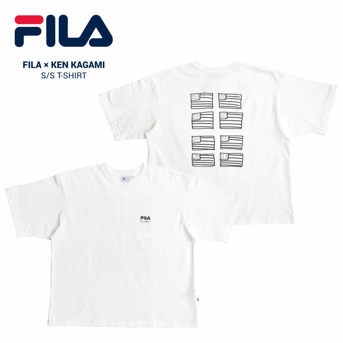 楽天NAKED-STORE【割引クーポン配布中】 FILA HERITAGE （フィラ ヘリテージ） Tシャツ KEN KAGAMI S/S T-SHIRT 半袖 カットソー トップス メンズ M-XL ホワイト FS3008 【単品購入の場合はネコポス便発送】【RCP】【バーゲン】