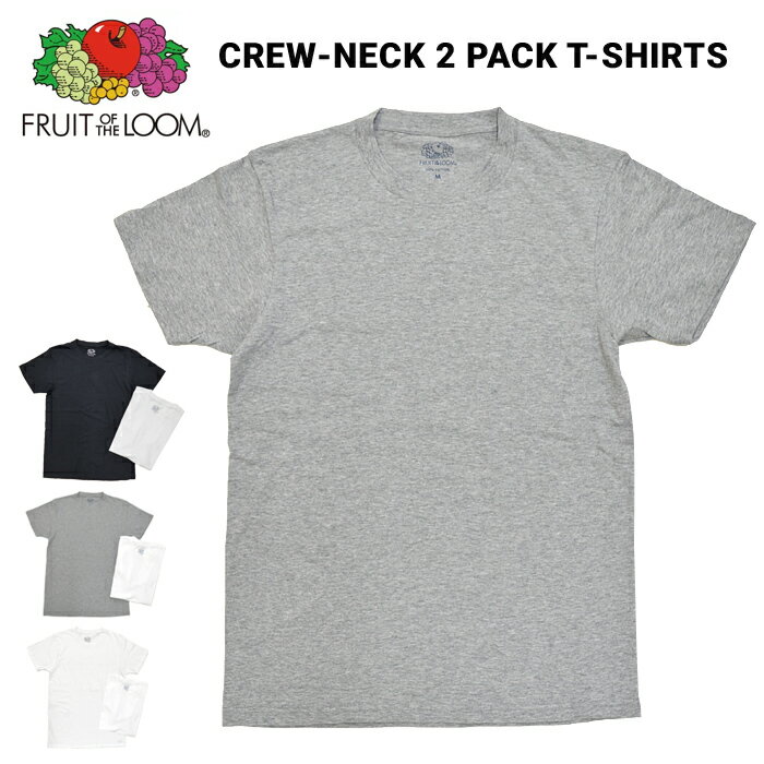 2祻åȡFRUIT OF THE LOOM (ե롼ĥ֥롼) CREW-NECK 2 PACK T-SHIRTS 2ѥåT T Ⱦµ  UNDERWEAR ʡ M-LL 18596900 ڤбۡRCP