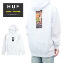 【割引クーポン配布中】 HUF × STREET FIGHTER (ハフ × ストリートファイター) パーカー ARCADE P/O HOODIE フリース スウェット メンズ S-XL ホワイト PF00410 【RCP】