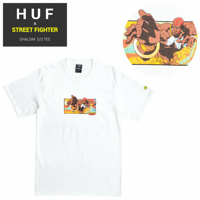 【割引クーポン配布中】 HUF × STREET FIGHTER (ハフ × ストリートファイター) Tシャツ DHALSIM S/S TEE 半袖 カットソー トップス メンズ S-XL ホワイト TS01558 【単品購入の場合はネコポス便発送】【RCP】