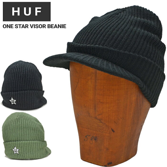 ハフ ニット帽 メンズ 【割引クーポン配布中】 HUF (ハフ) ビーニー ONE STAR VISOR BEANIE HAT CAP ニットキャップ 帽子 ニット帽 ツバ付き バイザービーニー BN00141 【ネコポス便発送で送料無料】【RCP】