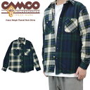 【割引クーポン配布中】 CAMCO (カムコ) ネルシャツ HEAVY WEIGHT FLANNEL WORK SHIRTS ヘビーウェイト フランネルシャツ チェックシャツ ワークシャツ 長袖 メンズ S-XL グリーンマルチ クレイジーパターン【あす楽対応】【RCP】