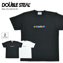 【割引クーポン配布中】 DOUBLE STEAL (ダブルスティール) Tシャツ SMALL FOIL LOGO S/S T-SHIRT TEE 半袖 カットソー トップス メンズ ブラック ホワイト M-XL 982-14013 【単品購入の場合はネコポス便発送】【RCP】