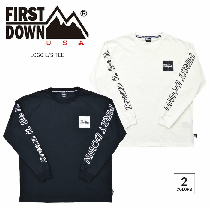 楽天NAKED-STORE【割引クーポン配布中】 FIRST DOWN USA （ファーストダウン） ロンT LOGO L/S T-SHIRT TEE Tシャツ カットソー トップス 長袖 メンズ M-XL ブラック ホワイト F872502C 【単品購入の場合はネコポス便発送】【RCP】【バーゲン】