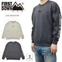 楽天NAKED-STORE【割引クーポン配布中】 FIRST DOWN USA （ファーストダウン） スウェット LOGO SWEATSHIRT クルーネック トレーナー フリース メンズ S-XL ダークグレー ベージュ F872505C 【あす楽対応】【RCP】【バーゲン】