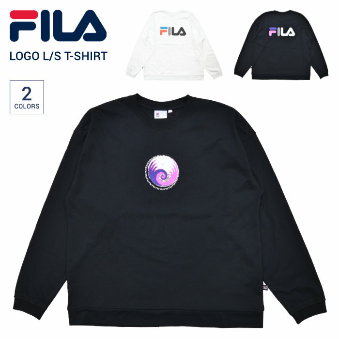 楽天NAKED-STORE【割引クーポン配布中】 FILA HERITAGE （フィラ ヘリテージ） ロンT L/S T-SHIRT 長袖 カットソー トップス メンズ M-XL ブラック ホワイト FM9938 【単品購入の場合はネコポス便発送】【RCP】【バーゲン】