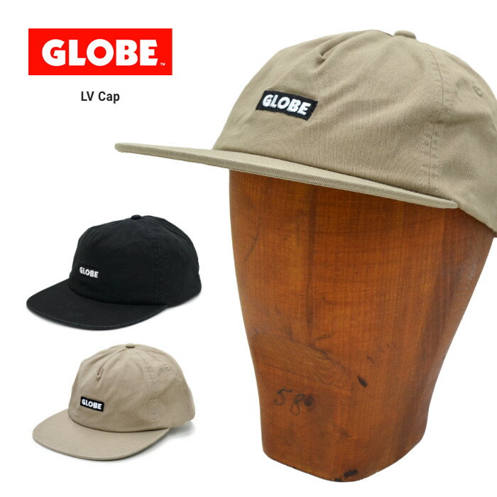 【割引クーポン配布中】 GLOBE (グローブ) キャップ LV CAP 帽子 ストラップバックキャップ 5パネルキャップ ブラック ストーン 【RCP】