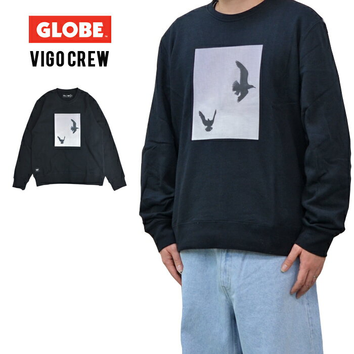 楽天NAKED-STORE【割引クーポン配布中】 GLOBE （グローブ） スウェット Vigo Crew フリース クルーネック トレーナー メンズ M-XL ブラック GB02313003 【あす楽対応】【RCP】【バーゲン】