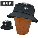 HUF (ハフ) ハット TANGLED WEBS BUCKET HAT CAP バケットハット キャップ HT00687 アメリカ直営店買付の本物/正規品 フロントにスパイダーのグラフィック刺繍を配置し トップパネルにはクモの巣のグラフィ...