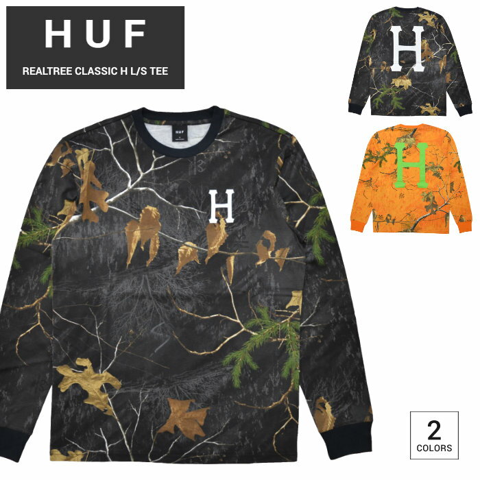 楽天NAKED-STORE【割引クーポン配布中】 HUF （ハフ） ロンT REALTREE CLASSIC H L/S TEE 長袖 カットソー Tシャツ トップス メンズ S-XL 迷彩 カモ ブラック オレンジ TS01181 【単品購入の場合はネコポス便発送】【RCP】【バーゲン】