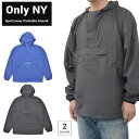 楽天NAKED-STORE【割引クーポン配布中】 ONLY NY （オンリーニューヨーク） SPORTSWEAR PACKABLE ANORAK JACKET ナイロン アノラックジャケット マウンテンパーカー パッカブル メンズ アウター ブルー チャコール S-XL 【あす楽対応】【バーゲン】