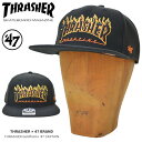 スラッシャー 帽子 メンズ 【割引クーポン配布中】 '47 (フォーティーセブン) キャップ THRASHER x Giants Goldfronts '47 CAPTAIN CAP 帽子 スナップバックキャップ MLB ブラック 【あす楽対応】【RCP】