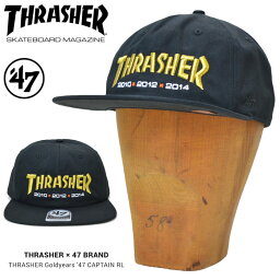 【割引クーポン配布中】 '47 (フォーティーセブン) キャップ THRASHER x Giants Goldyears '47 CAPTAIN RL CAP 帽子 スナップバックキャップ MLB ブラック 【あす楽対応】【RCP】