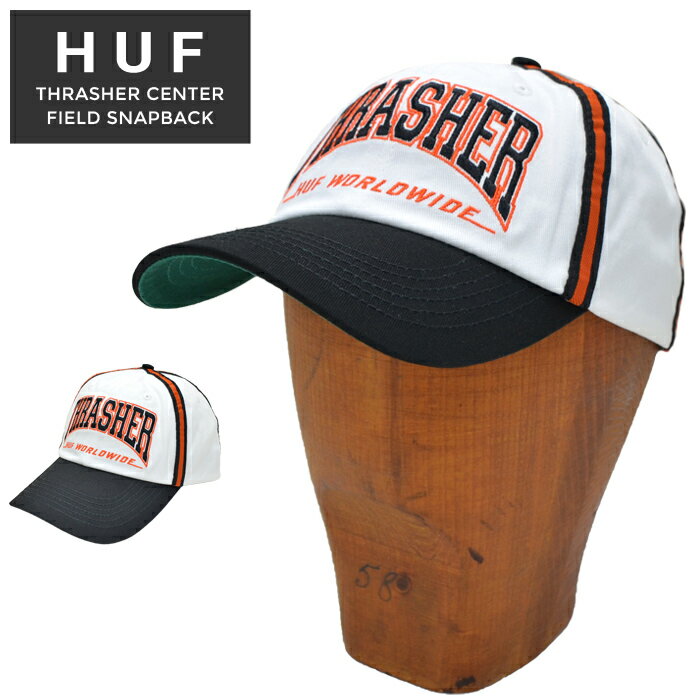 楽天NAKED-STORE【割引クーポン配布中】 HUF × THRASHER （ハフ × スラッシャー） キャップ CENTER FIELD SNAPBACK CAP 帽子 スナップバックキャップ 6パネルキャップ ナチュラル HT00697 【あす楽対応】【RCP】