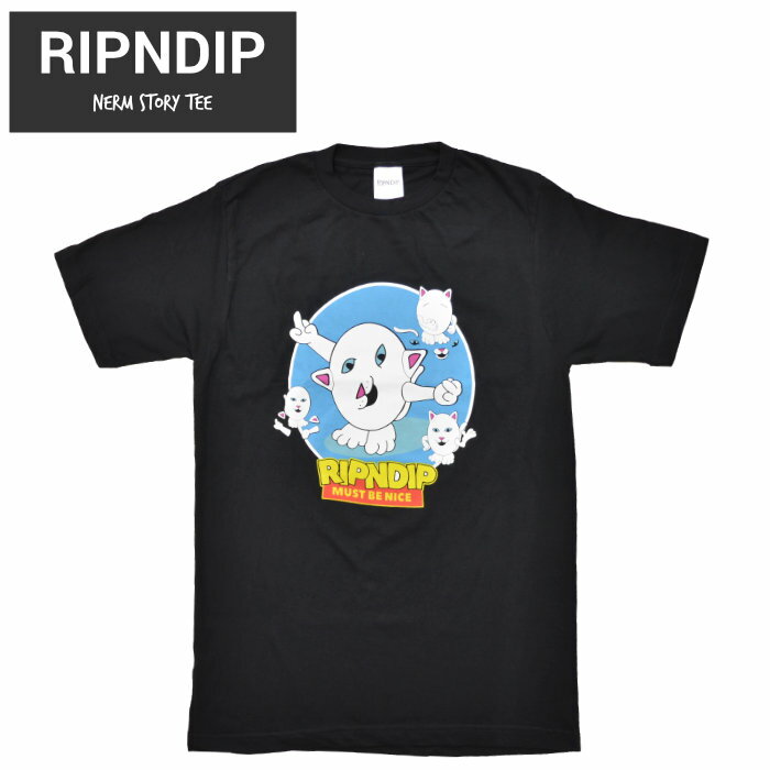  RIPNDIP (リップンディップ) Tシャツ NERM STORY TEE 半袖 カットソー トップス S-XL ブラック RND4349 