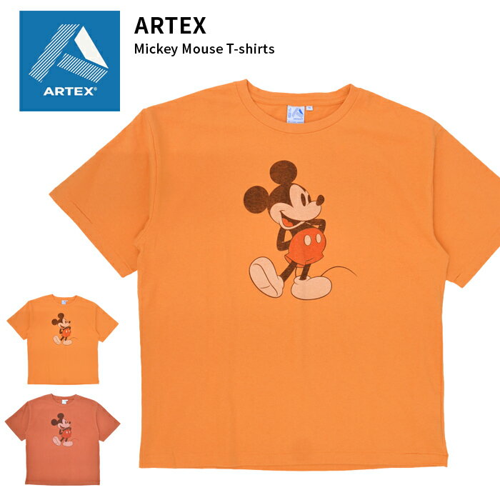 【割引クーポン配布中】 ARTEX (アルテックス) Tシャツ MICKEY MOUSE T-SHIRTS 半袖 カットソー トップス ミッキーマウス コラボ M-XL X58866 【単品購入の場合はネコポス便発送】【RCP】【バーゲン】