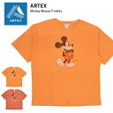 楽天NAKED-STORE【割引クーポン配布中】 ARTEX （アルテックス） Tシャツ MICKEY MOUSE T-SHIRTS 半袖 カットソー トップス ミッキーマウス コラボ M-XL X58866 【単品購入の場合はネコポス便発送】【RCP】【バーゲン】