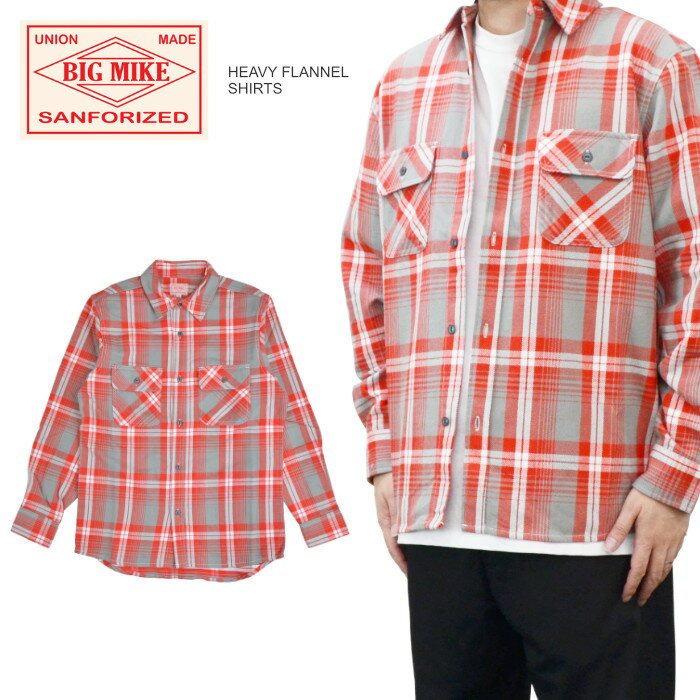 【割引クーポン配布中】 BIG MIKE ビッグマイク ネルシャツ HEAVY FLANNEL SHIRTS ヘビー フランネルシャツ チェックシャツ M-XL 102235206 【あす楽対応】【RCP】