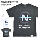 楽天NAKED-STORE【割引クーポン配布中】 DIAMOND SUPPLY Co. ダイヤモンド サプライ × NAUTICA ノーティカ CLOCKED TEE 半袖 カットソー トップス メンズ S-XL ブラック ホワイト C20DMPA403S 【単品購入の場合はネコポス便発送】【バーゲン】