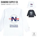 楽天NAKED-STORE【割引クーポン配布中】 DIAMOND SUPPLY Co. ダイヤモンド サプライ × NAUTICA ノーティカ ロンT CLOCKED L/S TEE 長袖 カットソー トップス メンズ S-XL ブラック ホワイト C20DMPC403S 【単品購入の場合はネコポス便発送】【バーゲン】