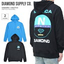 【割引クーポン配布中】 DIAMOND SUPPLY Co. ダイヤモンド サプライ × NAUTICA ノーティカ パーカー SWITCH HOODIES スウェット フリース 長袖 メンズ S-XL ブラック ブルー C20DMPF407S 【あす楽対応】【バーゲン】