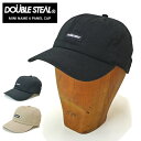 【割引クーポン配布中】 DOUBLE STEAL (ダブルスティール) キャップ MINI NAME 6-PANEL CAP 帽子 ストラップバックキャップ 6パネルキャップ ブラック ベージュ 404-92047 【あす楽対応】【RCP】