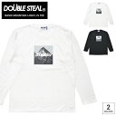 【割引クーポン配布中】 DOUBLE STEAL (ダブルスティール) ロンT BASIC MOUNTAIN LOGO L/S T-SHIRT TEE Tシャツ 長袖 カットソー トップス メンズ M-XL ブラック ホワイト 905-14089 【単品購入の場合はネコポス便発送】【RCP】