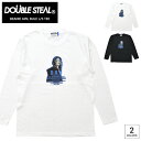 楽天NAKED-STORE【割引クーポン配布中】 DOUBLE STEAL （ダブルスティール） ロンT BEANIE GIRL BLUE L/S T-SHIRT TEE Tシャツ 長袖 カットソー トップス メンズ M-XL ブラック ホワイト 905-14087 【単品購入の場合はネコポス便発送】【RCP】