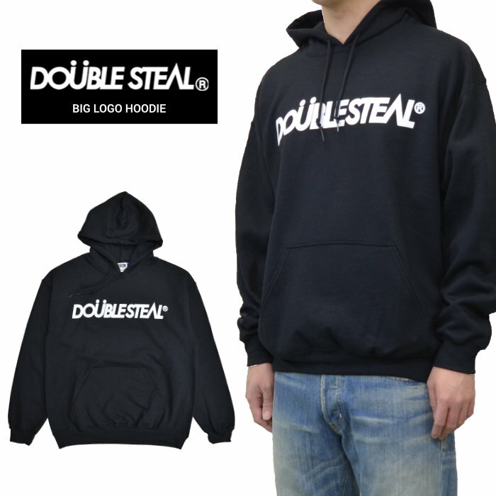 楽天NAKED-STORE【割引クーポン配布中】 DOUBLE STEAL （ダブルスティール） パーカー BIG LOGO HOODIE プルオーバーパーカー スウェット フリース 長袖 トップス メンズ M-XL ブラック 906-62069 【あす楽対応】【RCP】【バーゲン】