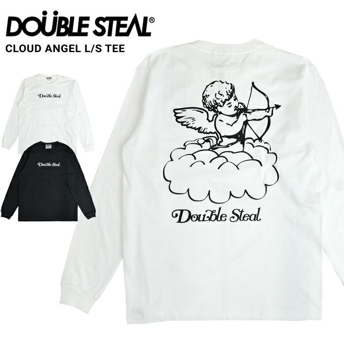 【割引クーポン配布中】 DOUBLE STEAL (ダブルスティール) ロンT CLOUD ANGEL L/S T-SHIRT TEE 長袖 Tシャツ カットソー トップス メンズ M-XL ブラック ホワイト 924-12050 【単品購入の場合はネコポス便発送】【RCP】