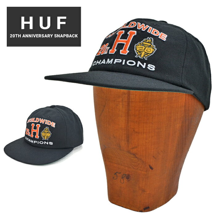 楽天NAKED-STORE【割引クーポン配布中】 HUF （ハフ） キャップ 20TH ANNIVERSARY SNAPBACK HAT CAP 帽子 スナップバックキャップ 6パネルキャップ ブラック HT00661 【RCP】