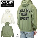 【割引クーポン配布中】 ONLY NY (オンリーニューヨーク) パーカー VIRSITY SPORT HOODIE プルオーバー パーカー スウェット フリース メンズ S-XL オリーブ オフホワイト 【あす楽対応】【バーゲン】