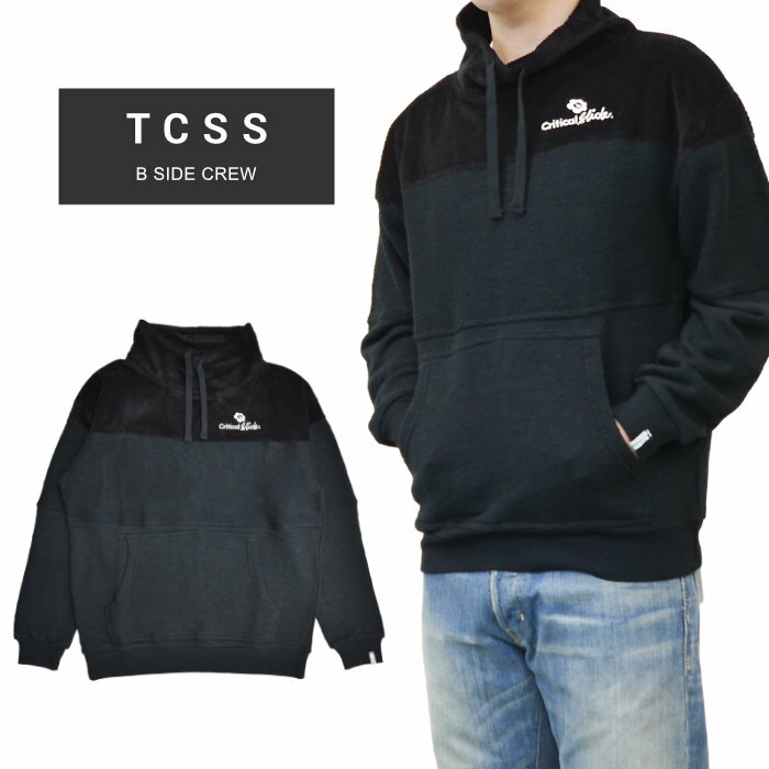 ティーシーエスエス トレーナー メンズ 【割引クーポン配布中】 TCSS (ティーシーエスエス) スウェット B SIDE CREW モックネック スタンドカラー フリース メンズ S-XL ブラック FC2006 【あす楽対応】【RCP】【在庫一掃】