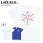 【割引クーポン配布中】 BANKS JOURNAL (バンクス ジャーナル) Tシャツ COMPASS FADED S/S T-SHIRT TEE 半袖 トップス カットソー メンズ S-XL ブルー ホワイト WTS0614 【単品購入の場合はネコポス便発送】【RCP】