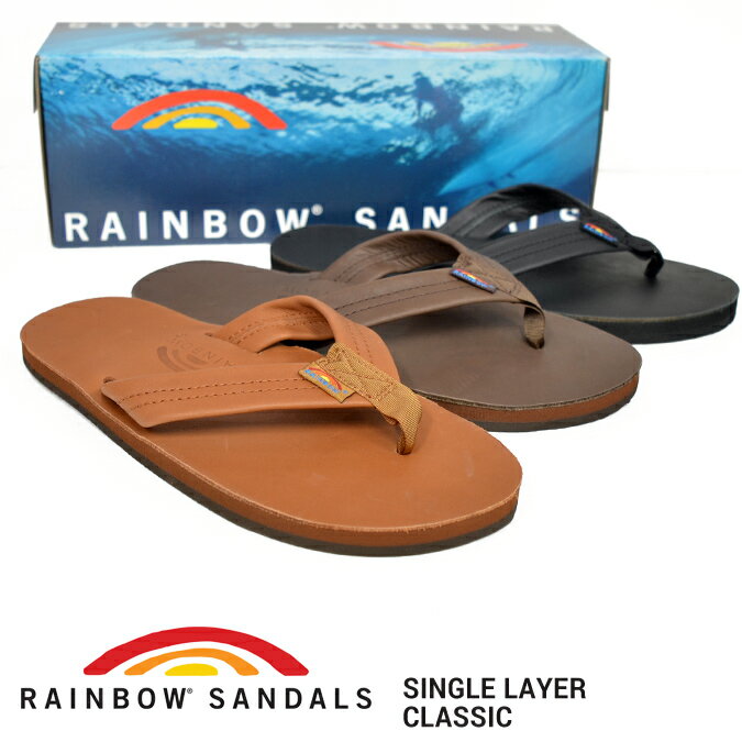 楽天NAKED-STORE【割引クーポン配布中】 RAINBOW SANDALS （レインボーサンダル） SINGLE LAYER CLASSIC LEATHER SANDAL シングルレイヤー クラシック レザー サンダル ビーチサンダル メンズ 301ALTS CL 【あす楽対応】【バーゲン】