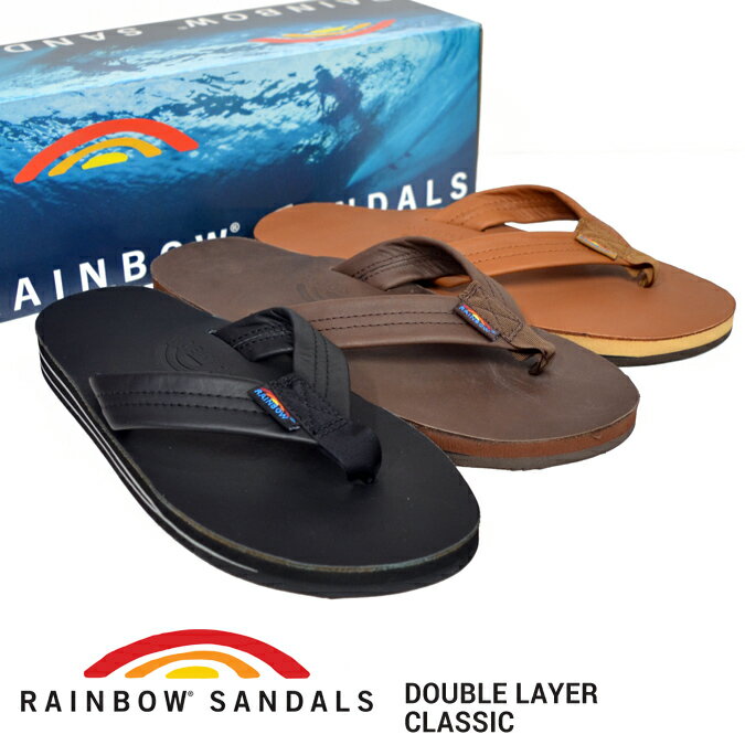 レインボーサンダル サンダル （メンズ） 【割引クーポン配布中】 RAINBOW SANDALS (レインボーサンダル) DOUBLE LAYER CLASSIC LEATHER SANDAL ダブルレイヤー クラシック レザー サンダル ビーチサンダル メンズ 302ALTS CL 【あす楽対応】【バーゲン】