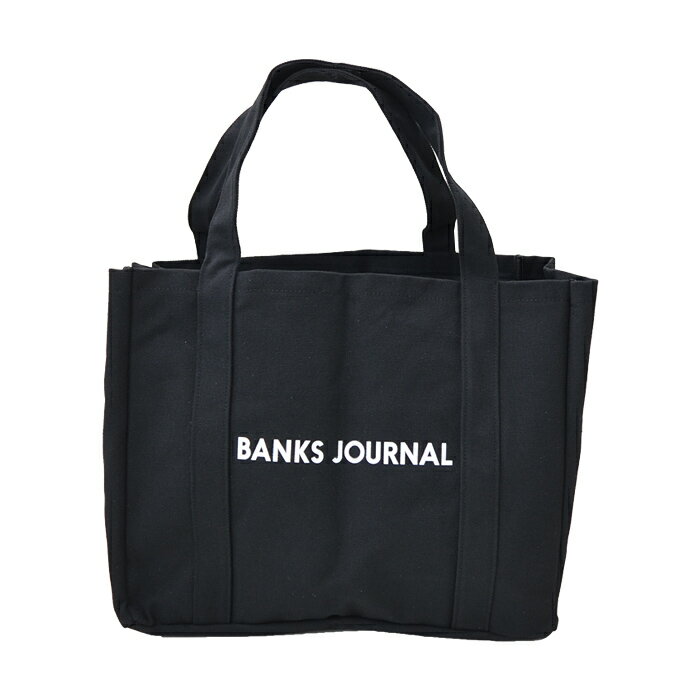 【割引クーポン配布中】 BANKS JOURNAL (バンクス ジャーナル) トートバッグ LABEL TOTE BAG キャンバスバッグ 鞄 ブラック オフホワイト BA0020 【あす楽対応】【RCP】